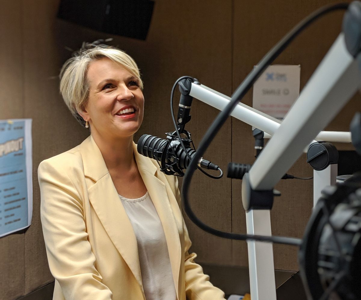 Tanya Plibersek (Member for Sydney, Shadow Minister for Education and Training) being interviewed on Sydney's 2ser 107.3 for their 40th birthday celebrations in October.