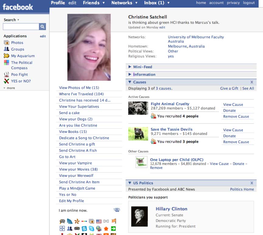 Screenshot of Facebook