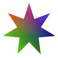 Rainbow coloured star