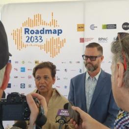 The Hon Michelle Rowland MP and CBAA CEO Jon Bisset at Roadmap 2033 Launch