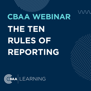 CBAA Webinar - The ten rules of reporting 
